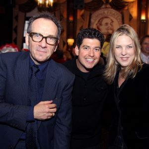Danny Bacher with Elvis Costello and Diana Krall after recent performance at the New York Friars' Club. Photo courtesy of David Allan Kogut